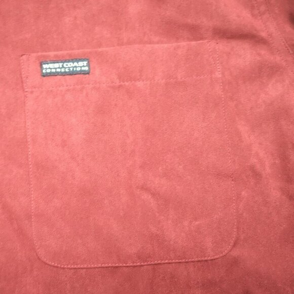 NWT West Coast Connection Men's Size Large Red Button Front Shirt - Picture 6 of 11